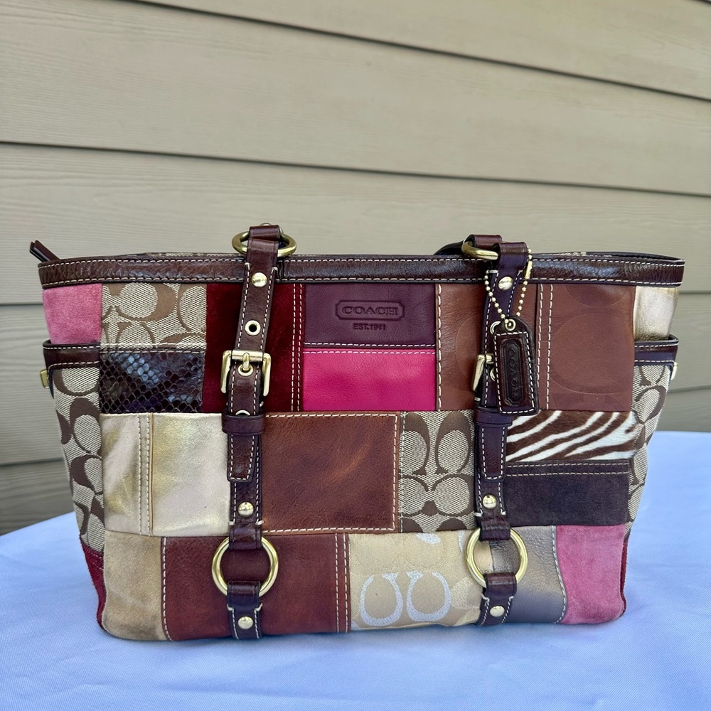 Coach Patchwork Leather Shoulder Purse Nº6060-10437